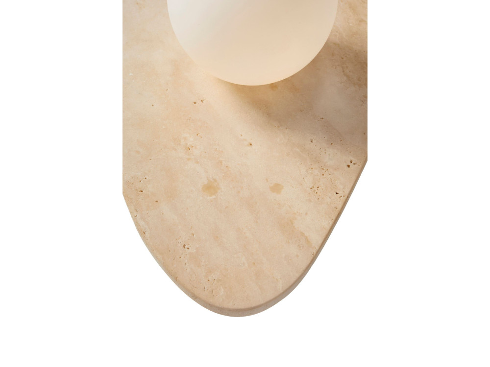 Wandleuchte aus Travertin „Busy“ – Beige / Weiß