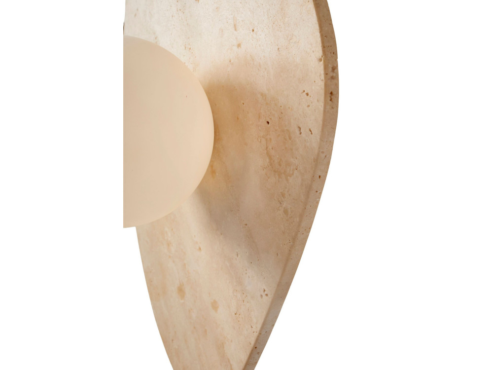 Wandleuchte aus Travertin „Busy“ – Beige / Weiß
