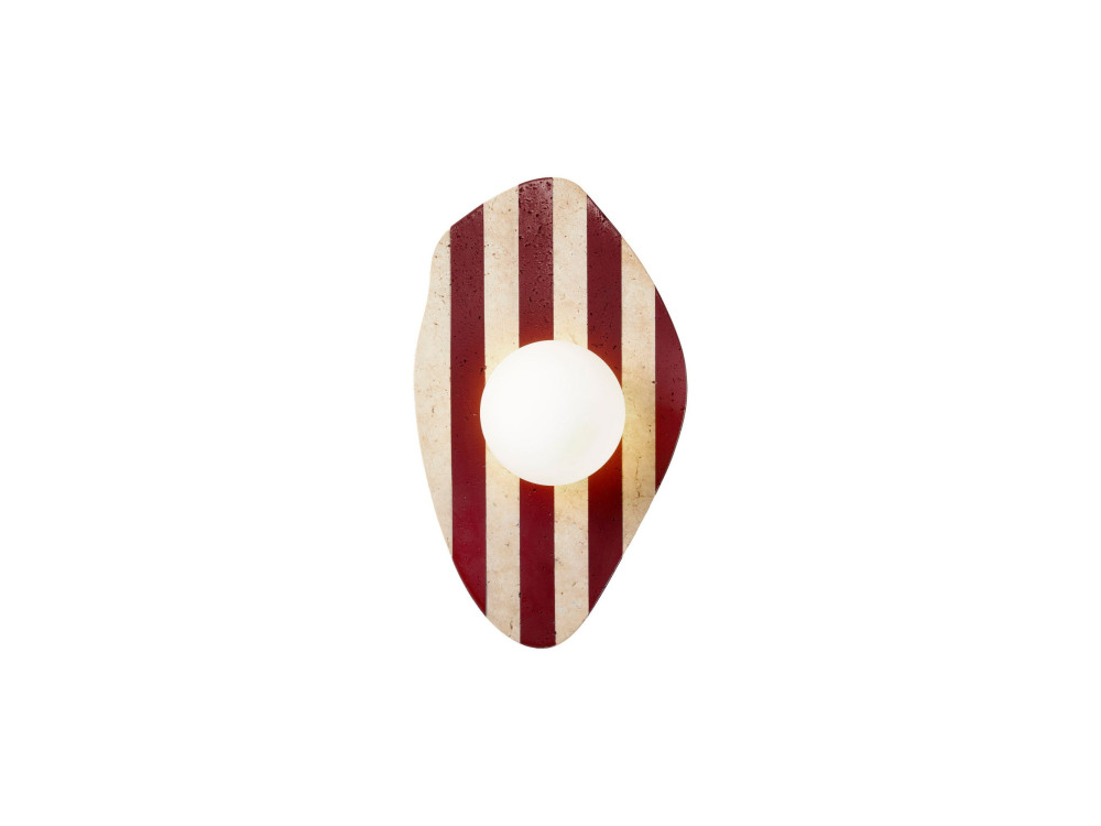 Wandleuchte aus Travertin „Forest“ – Beige / Rot