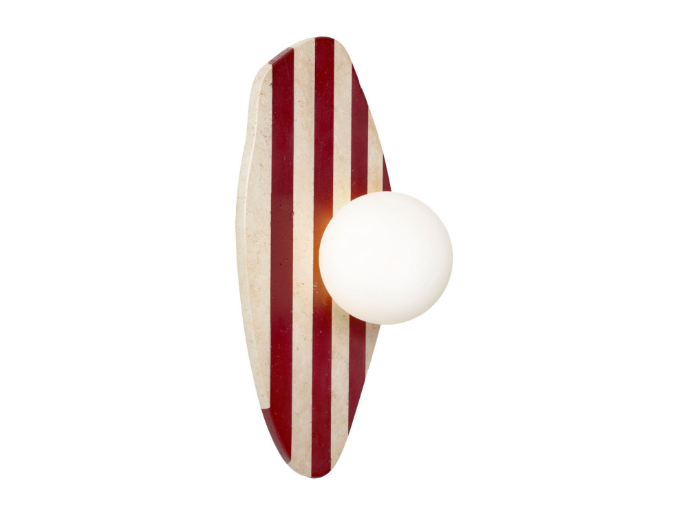Wandleuchte aus Travertin „Forest“ – Beige / Rot