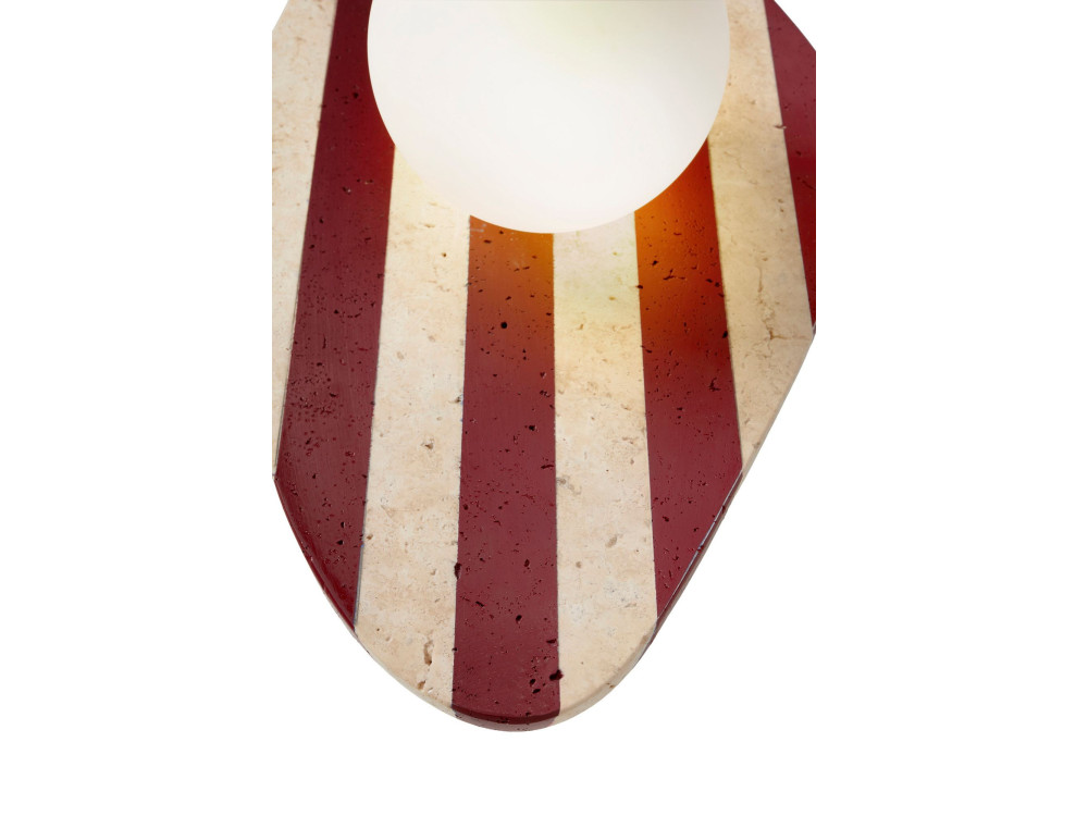 Wandleuchte aus Travertin „Forest“ – Beige / Rot