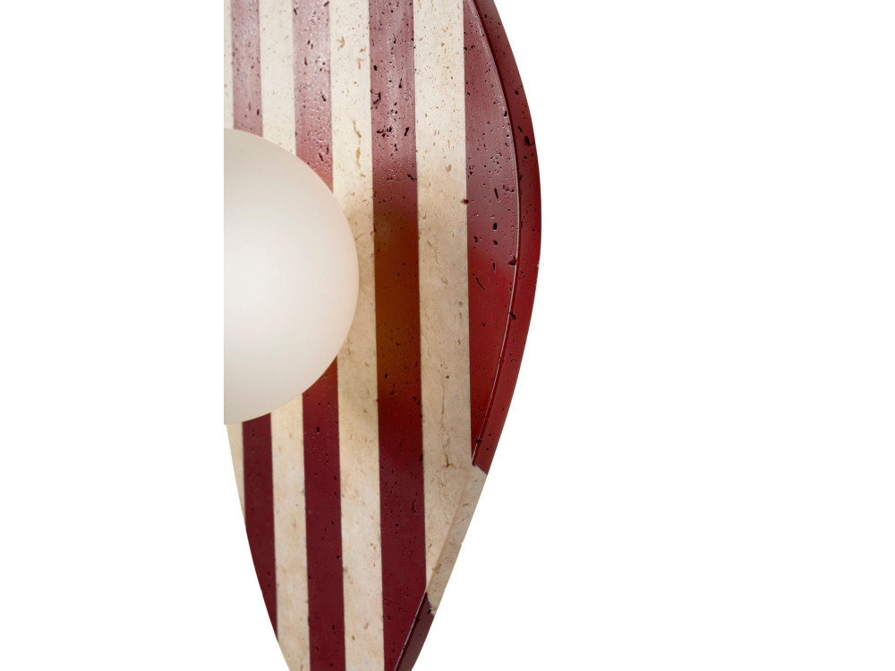 Wandleuchte aus Travertin „Forest“ – Beige / Rot