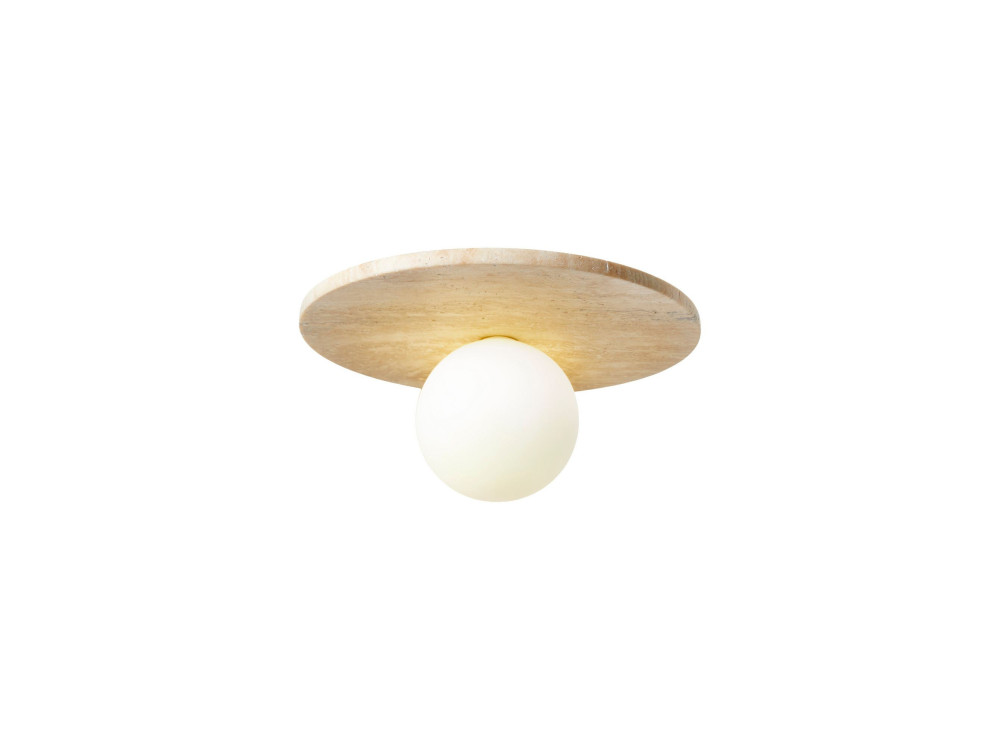 Deckenleuchte aus Travertin „Tor-Tun“ – Beige / Weiß