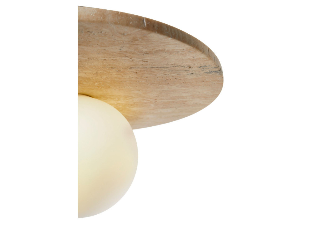 Deckenleuchte aus Travertin „Tor-Tun“ – Beige / Weiß