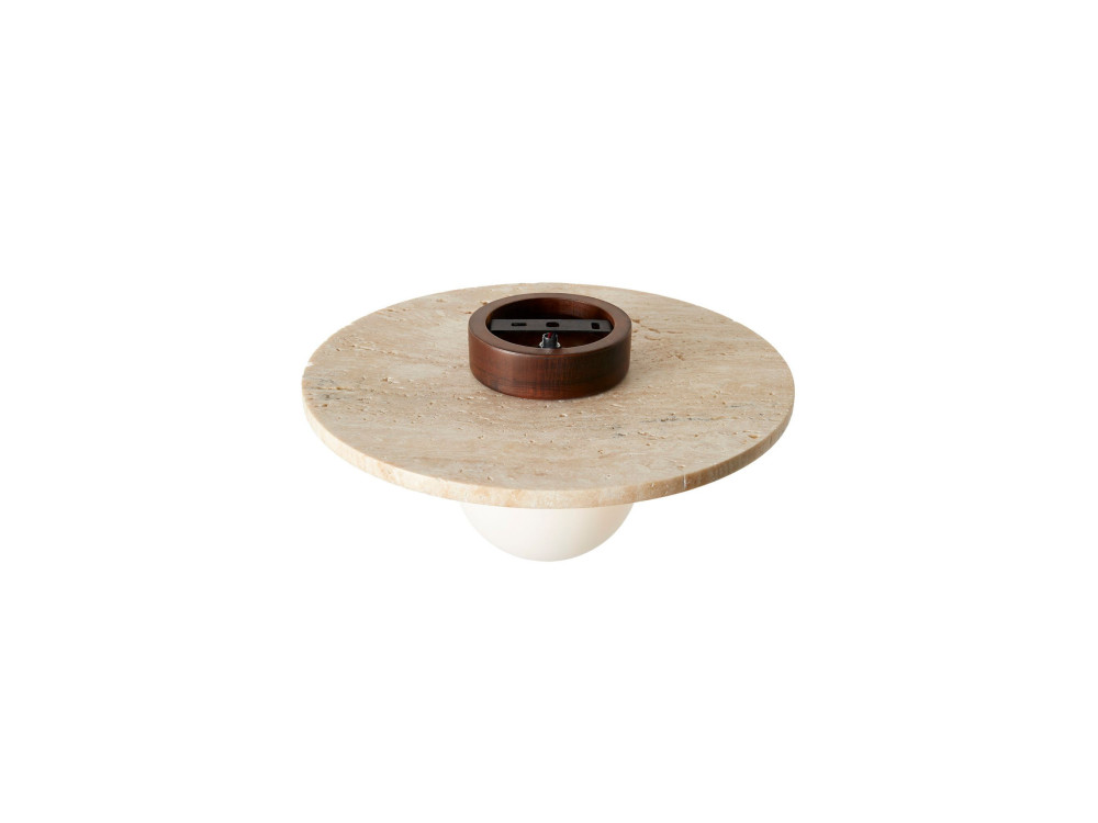 Deckenleuchte aus Travertin „Tor-Tun“ – Beige / Weiß