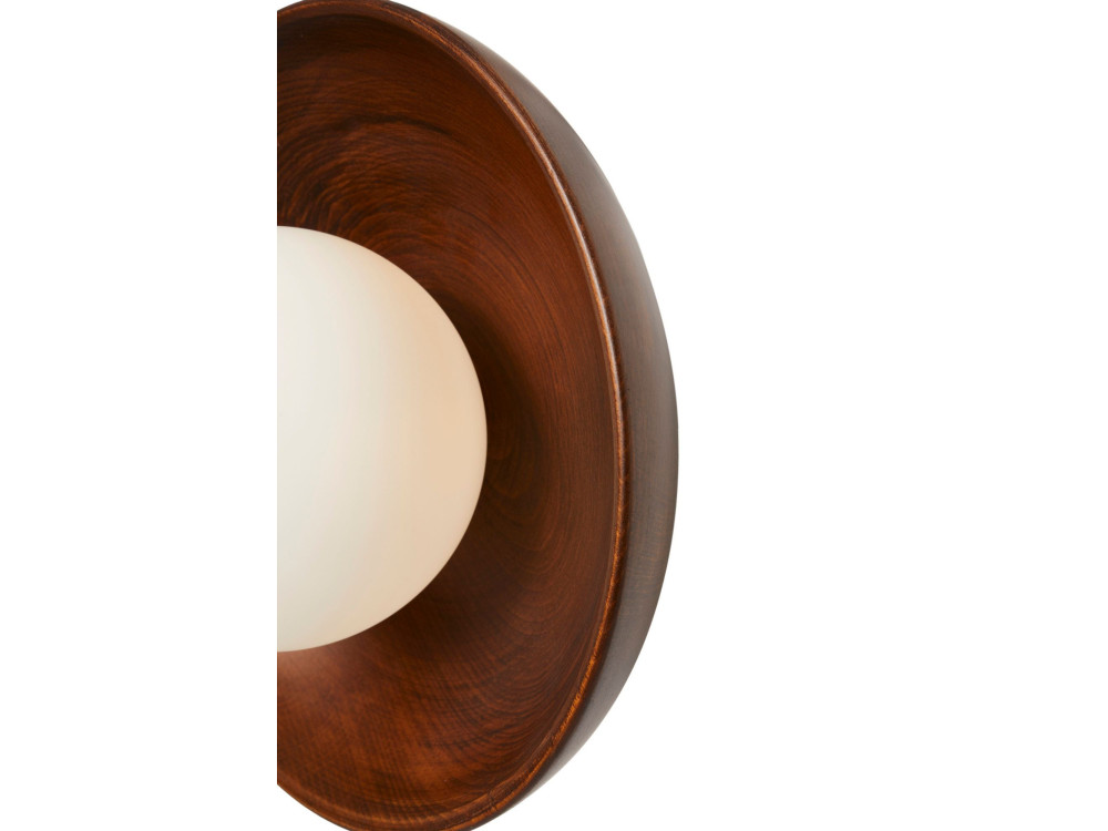 Wandleuchte aus Holz „Hand-S“ – Nussbaum / Weiß