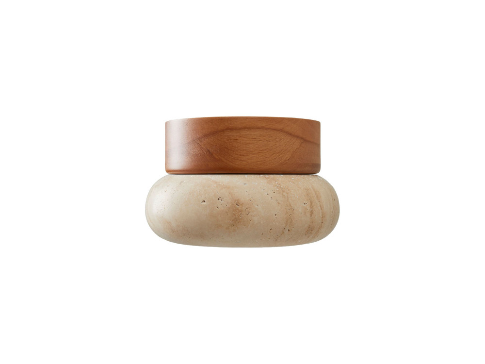 Holzdeckenleuchte „Worm-S“ – Eiche / Beige