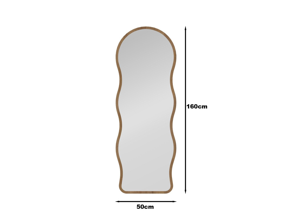 Standspiegel aus Holz „Asial“ – 50 x 160 x 2,2 cm – Eiche „Saphir“
