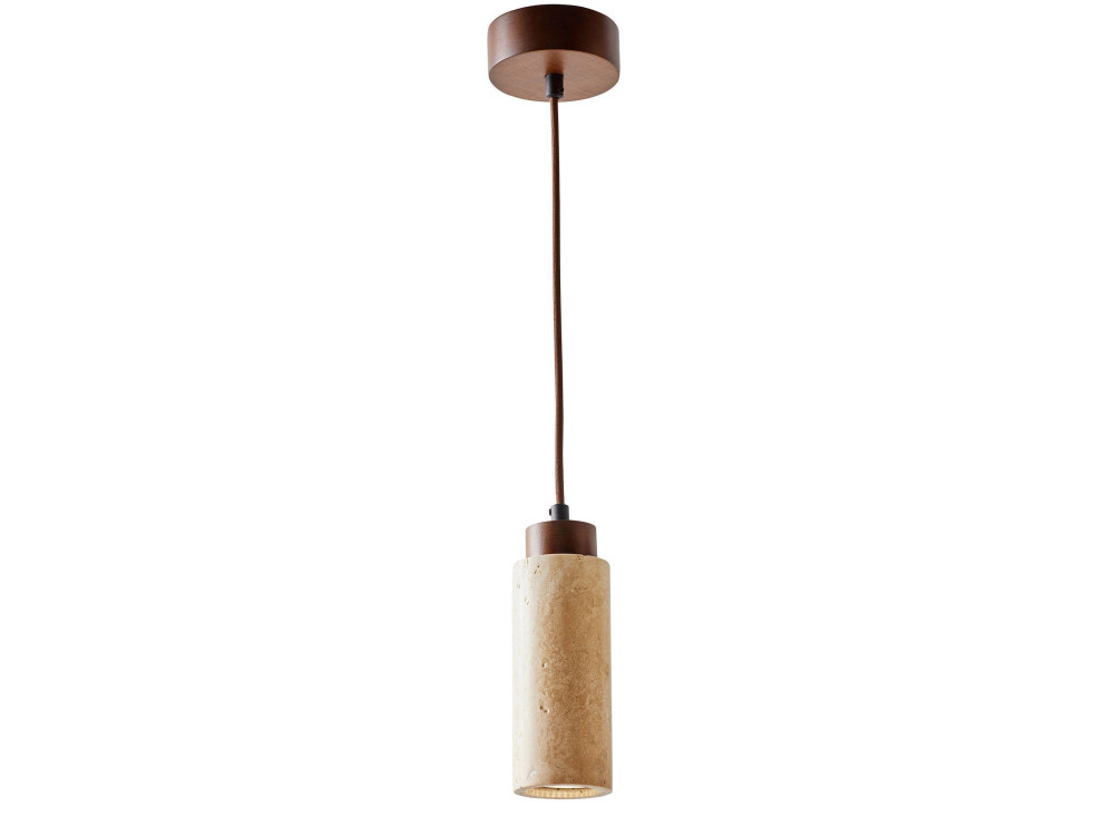 Hängeleuchte aus Holz „Babil“ – Beige / Nussbaum