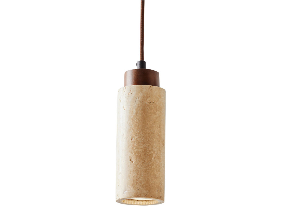 Hängeleuchte aus Holz „Babil“ – Beige / Nussbaum