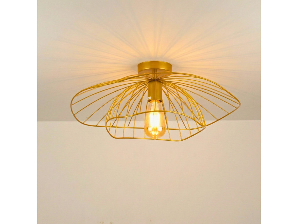 Metall-Deckenleuchte „Mantar“ – 52 x 52 cm – Goldfarben
