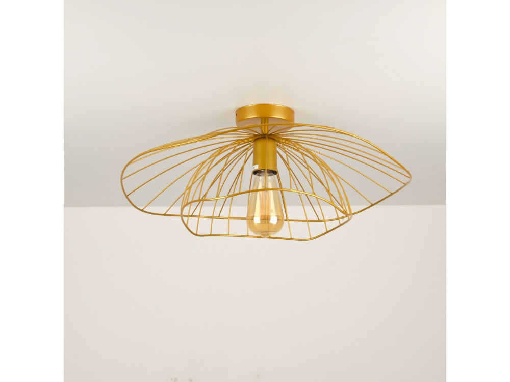Metall-Deckenleuchte „Mantar“ – 52 x 52 cm – Goldfarben