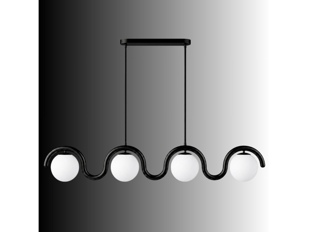 Metall-Kronleuchter „GEDIK-20443“ – 110 x 17 cm – Schwarz