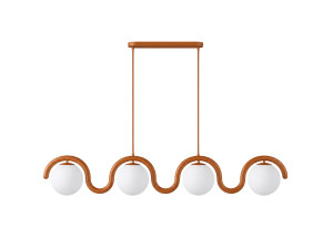 Metall-Kronleuchter „GEDIK-20443“ – 110 x 17 cm – Braun / Orange