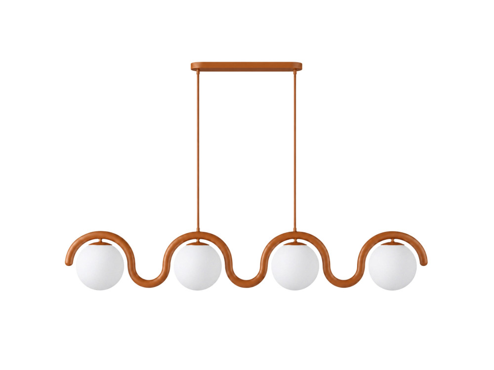 Metall-Kronleuchter „GEDIK-20443“ – 110 x 17 cm – Braun / Orange