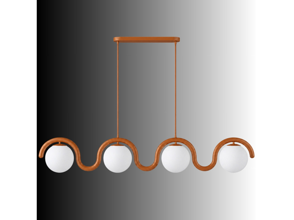 Metall-Kronleuchter „GEDIK-20443“ – 110 x 17 cm – Braun / Orange