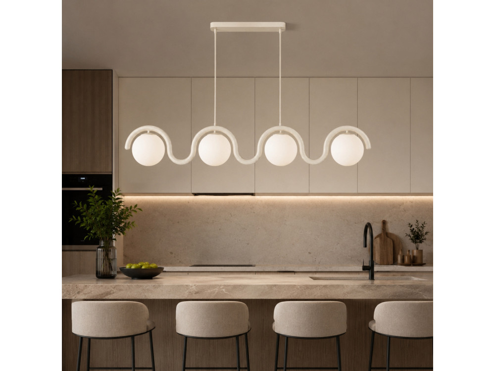 Metall-Kronleuchter „GEDIK-20443“ – 110 x 17 cm – Beige