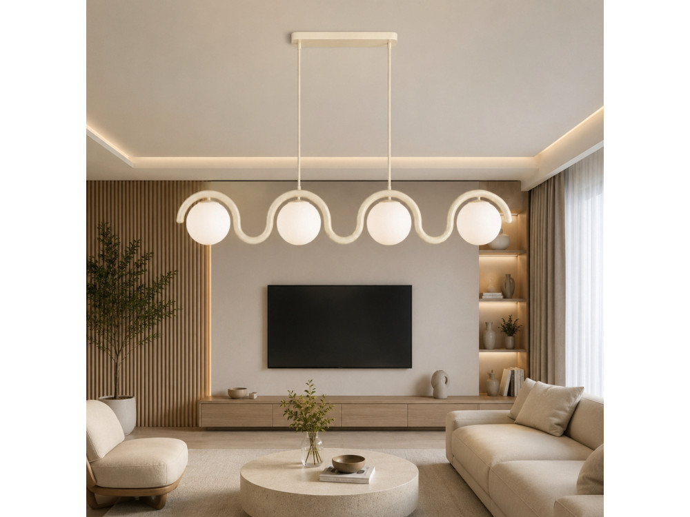 Metall-Kronleuchter „GEDIK-20443“ – 110 x 17 cm – Beige