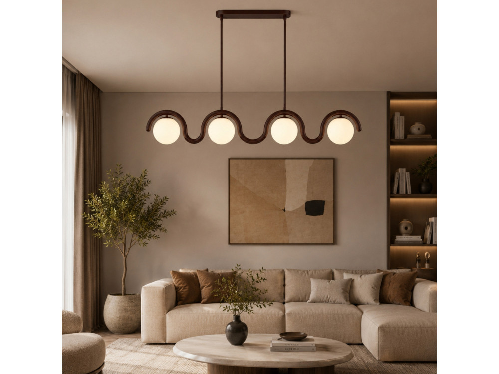 Metall-Kronleuchter „GEDIK-20443“ – 110 x 17 cm – Braun