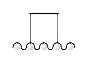 Metall-Kronleuchter „GEDIK-20444“ – 140 x 17 cm – Schwarz