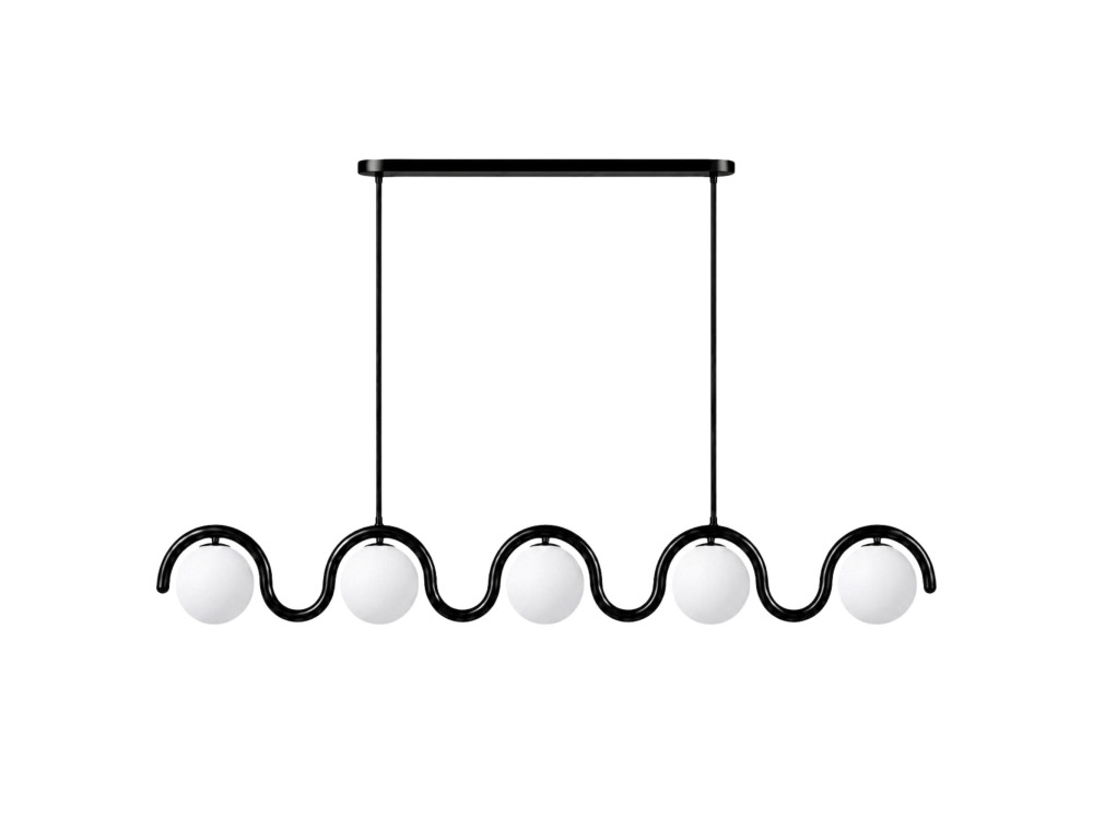 Metall-Kronleuchter „GEDIK-20444“ – 140 x 17 cm – Schwarz