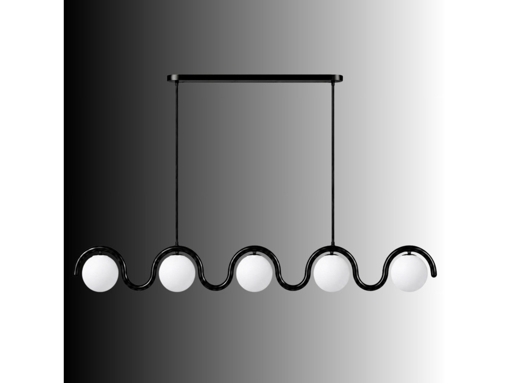 Metall-Kronleuchter „GEDIK-20444“ – 140 x 17 cm – Schwarz