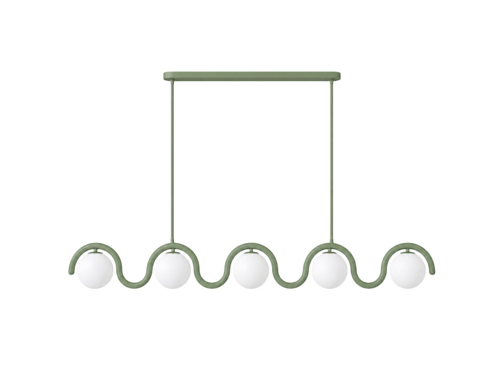 Metall-Kronleuchter „GEDIK-20444“ – 140 x 17 cm – Mintgrün