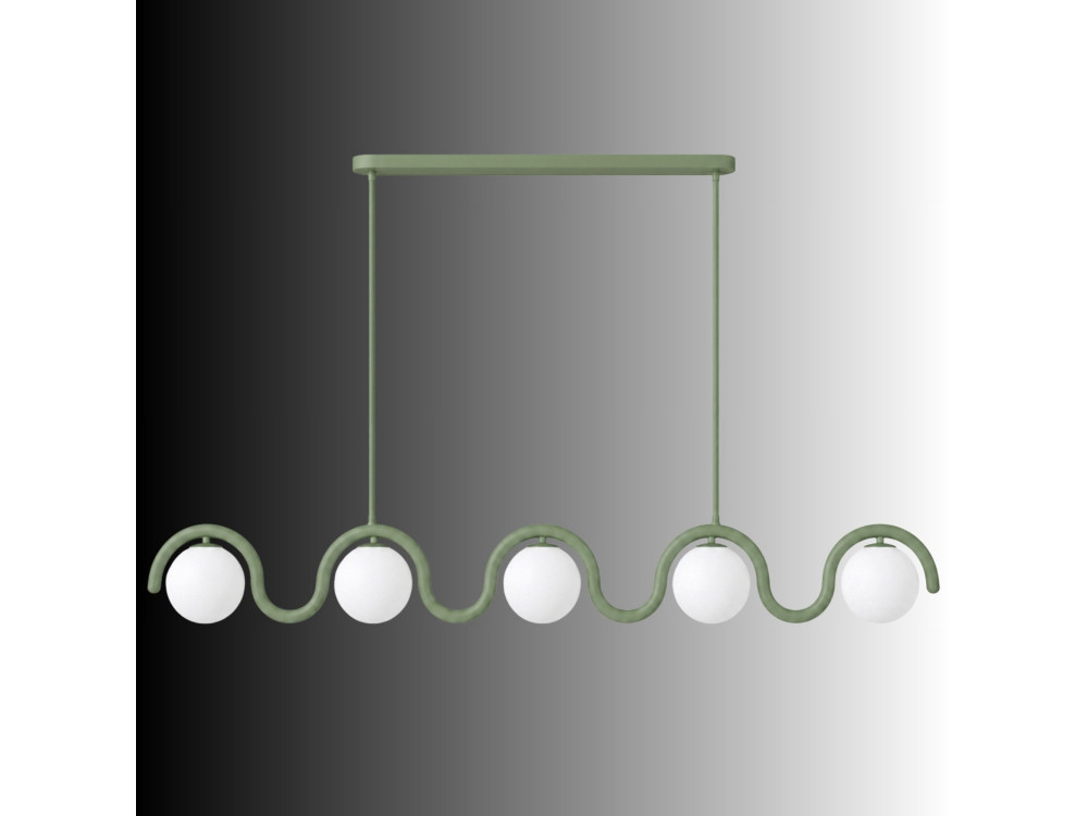Metall-Kronleuchter „GEDIK-20444“ – 140 x 17 cm – Mintgrün