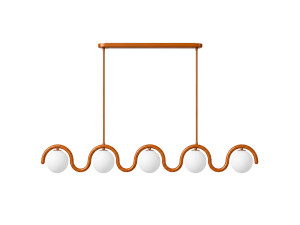 Metall-Kronleuchter „GEDIK-20444“ – 140 x 17 cm – Braun / Orange