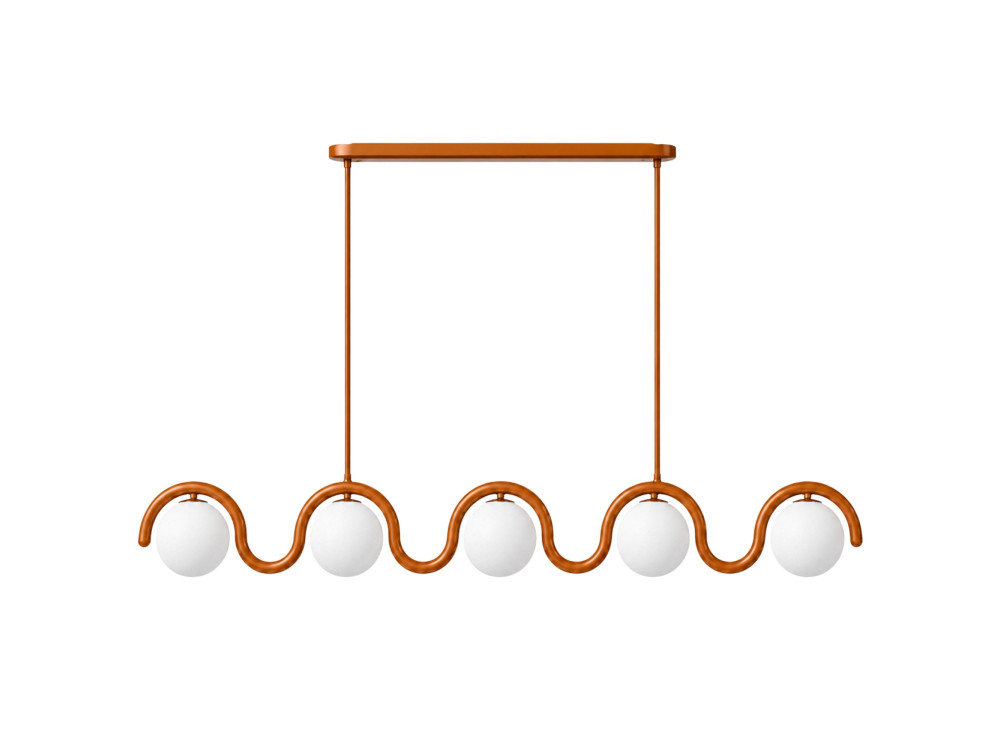 Metall-Kronleuchter „GEDIK-20444“ – 140 x 17 cm – Braun / Orange
