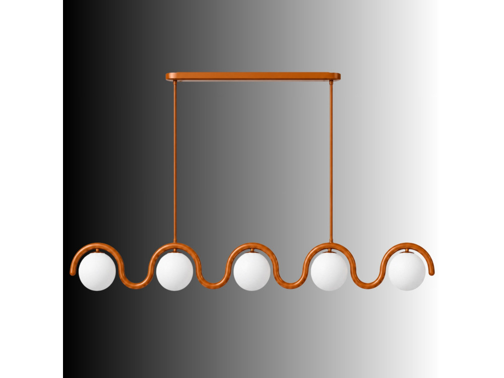 Metall-Kronleuchter „GEDIK-20444“ – 140 x 17 cm – Braun / Orange
