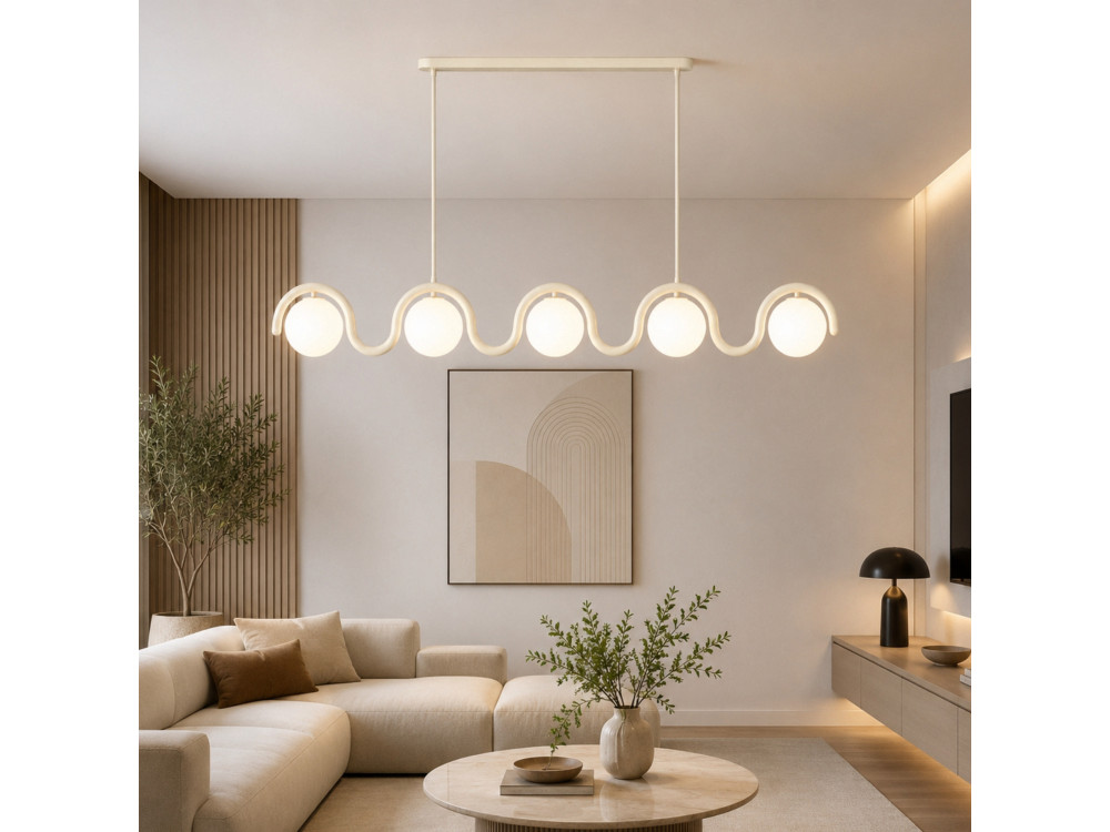 Metall-Kronleuchter „GEDIK-2044“ – 140 x 17 cm – Beige