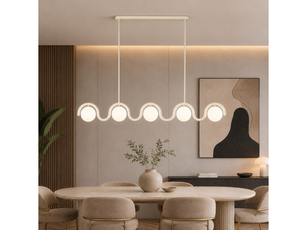 Metall-Kronleuchter „GEDIK-2044“ – 140 x 17 cm – Beige