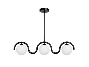 Metall-Kronleuchter „GEDIK-20442“ – 80 x 17 cm – Schwarz