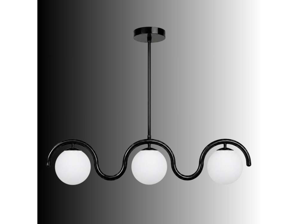 Metall-Kronleuchter „GEDIK-20442“ – 80 x 17 cm – Schwarz
