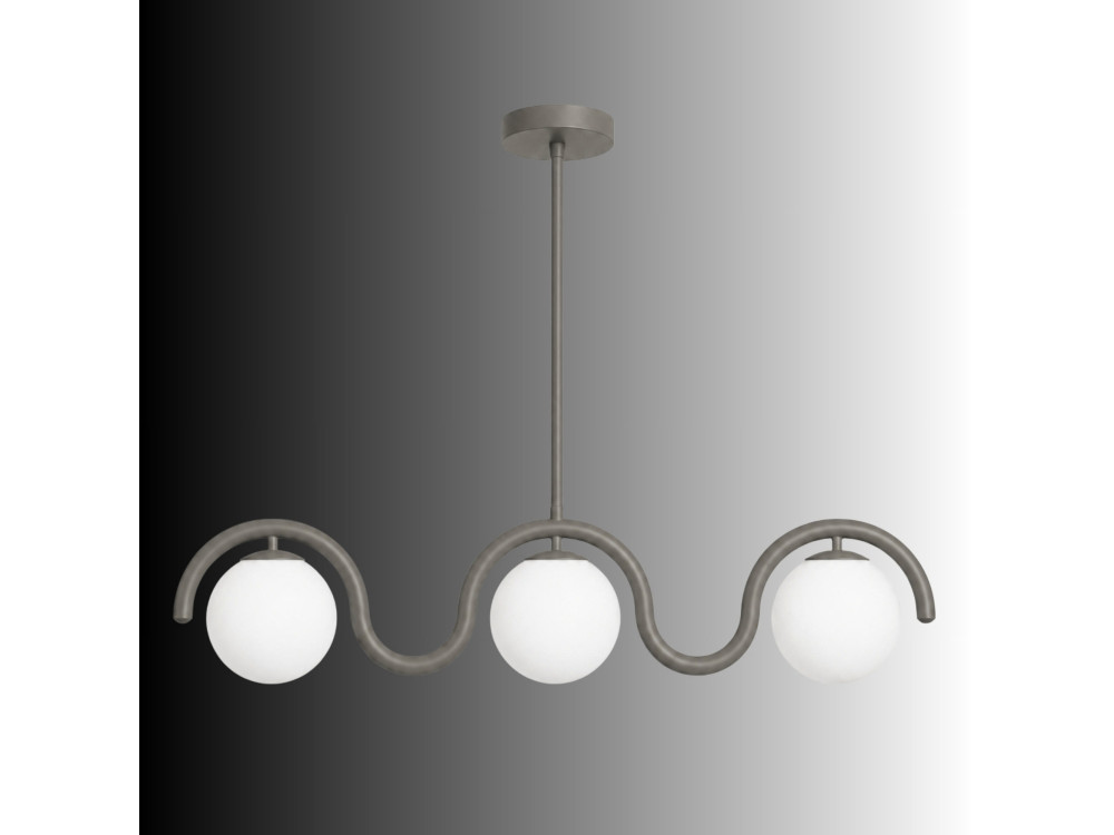 Metall-Kronleuchter „GEDIK-20442“ – 80 x 17 cm – Grau
