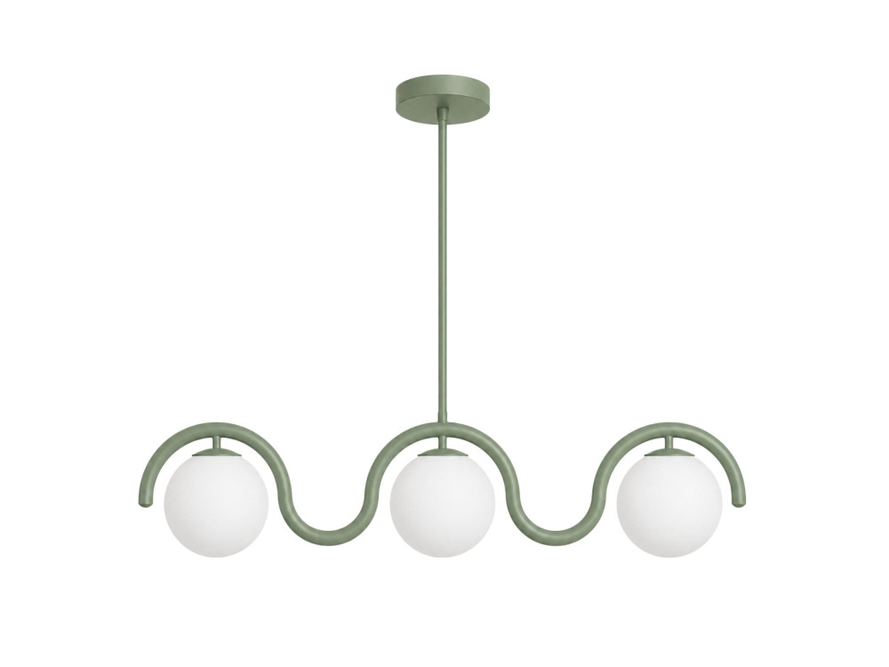 Metall-Kronleuchter „GEDIK-20442“ – 80 x 17 cm – Mintgrün