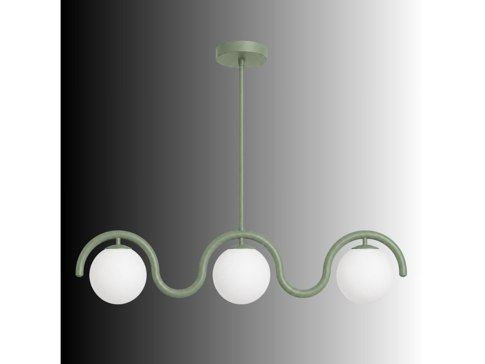 Metall-Kronleuchter „GEDIK-20442“ – 80 x 17 cm – Mintgrün
