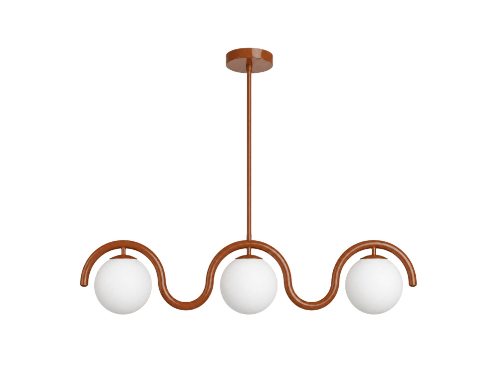 Metall-Kronleuchter „GEDIK-20442“ – 80 x 17 cm – Braun / Orange