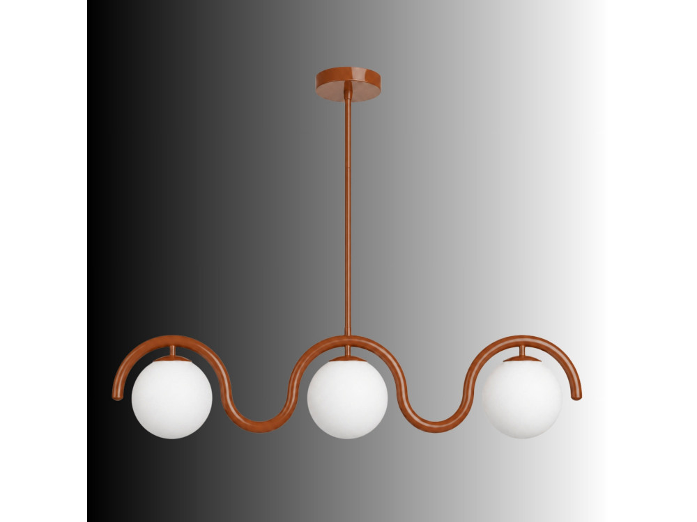 Metall-Kronleuchter „GEDIK-20442“ – 80 x 17 cm – Braun / Orange