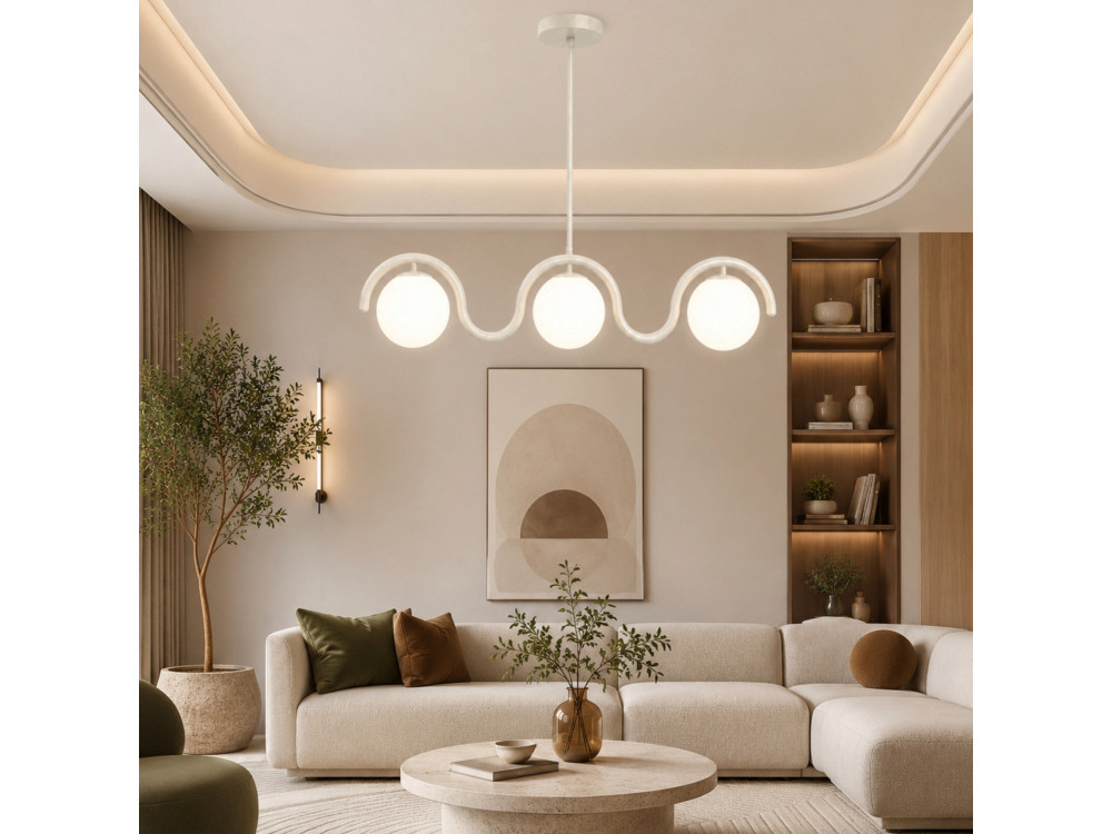 Metall-Kronleuchter „GEDIK-20442“ – 80 x 17 cm – Beige