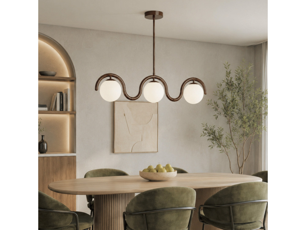 Metall-Kronleuchter „GEDIK-20442“ – 80 x 17 cm – Braun