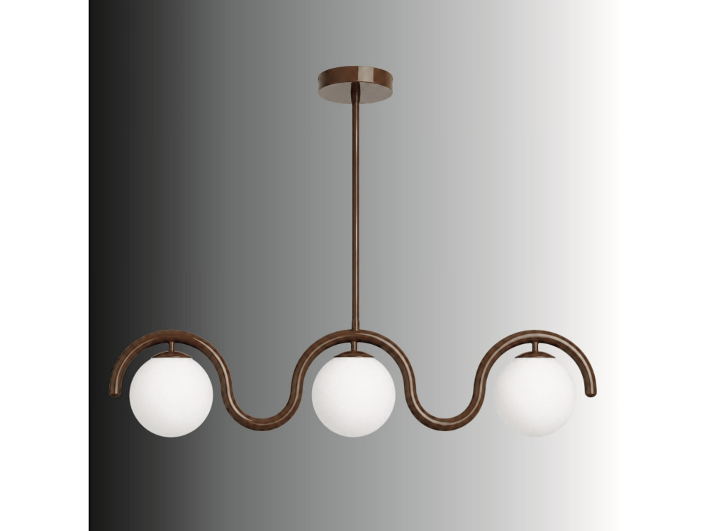 Metall-Kronleuchter „GEDIK-20442“ – 80 x 17 cm – Braun