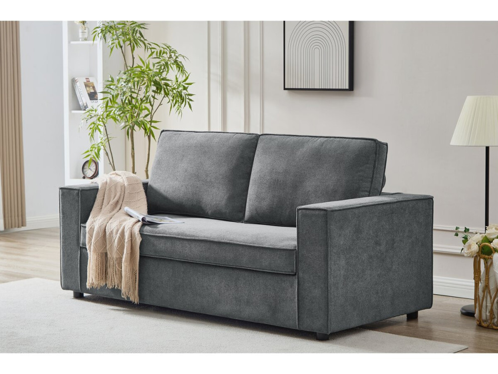 Express-Schlafsofa "Clara" aus Stoff, 185 x 90 x 88 cm - Grau