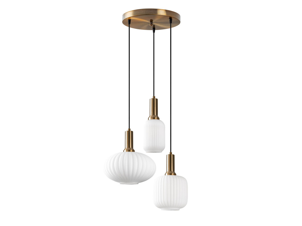 Metall-Kronleuchter „Asker“ – 55 x 55 cm – Goldfarben