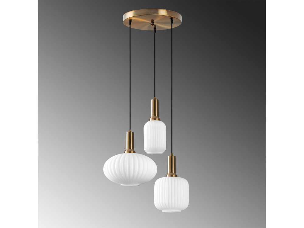 Metall-Kronleuchter „Asker“ – 55 x 55 cm – Goldfarben
