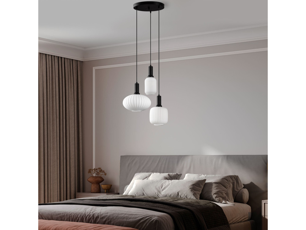 Metall-Kronleuchter „Asker“ – 55 x 55 cm – Schwarz