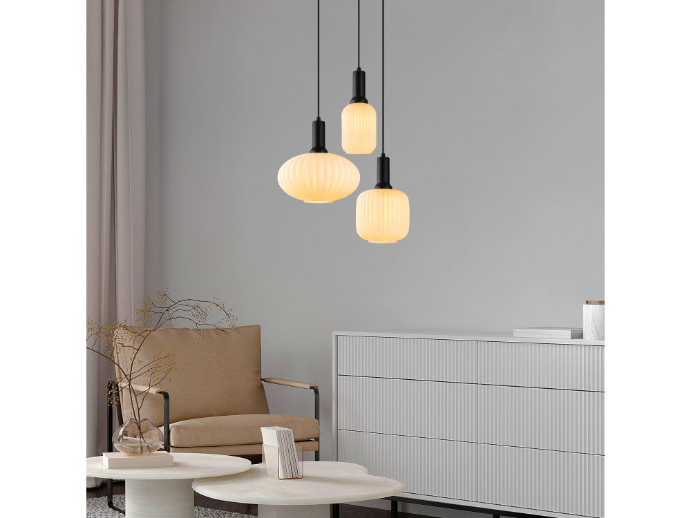 Metall-Kronleuchter „Asker“ – 55 x 55 cm – Schwarz