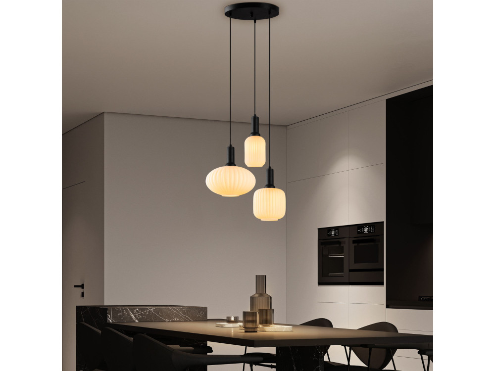 Metall-Kronleuchter „Asker“ – 55 x 55 cm – Schwarz