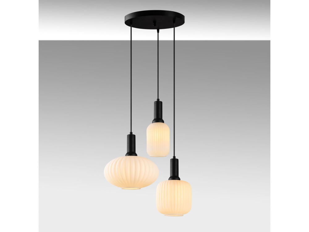 Metall-Kronleuchter „Asker“ – 55 x 55 cm – Schwarz